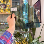 Teal Yellow Mixed Wispy English Mouthblown Sheet Glass – RK944