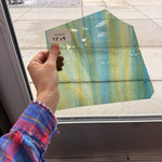 Teal Yellow Mixed Wispy English Mouthblown Sheet Glass – RK944
