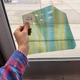Teal Yellow Mixed Wispy English Mouthblown Sheet Glass – RK944