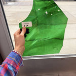 Green Transparent Mixed Wispy Mouthblown Sheet Glass