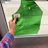 Green Transparent Mixed Wispy Mouthblown Sheet Glass