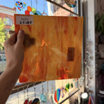 Orange Yellow White Wispy Vintage Rare Armstrong Sheet Glass