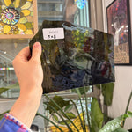 English Mouth Blown Green Yellow Amber Flashed on Clear Sheet Glass – RK957
