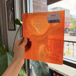 Orange Wispy White Black on Clear Lamberts Flash Glass Sheet Glass Lamberts Glass
