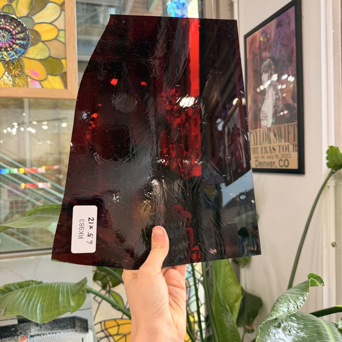 Red Mouth Blown Transparent Lamberts Sheet Glass Flash Glass