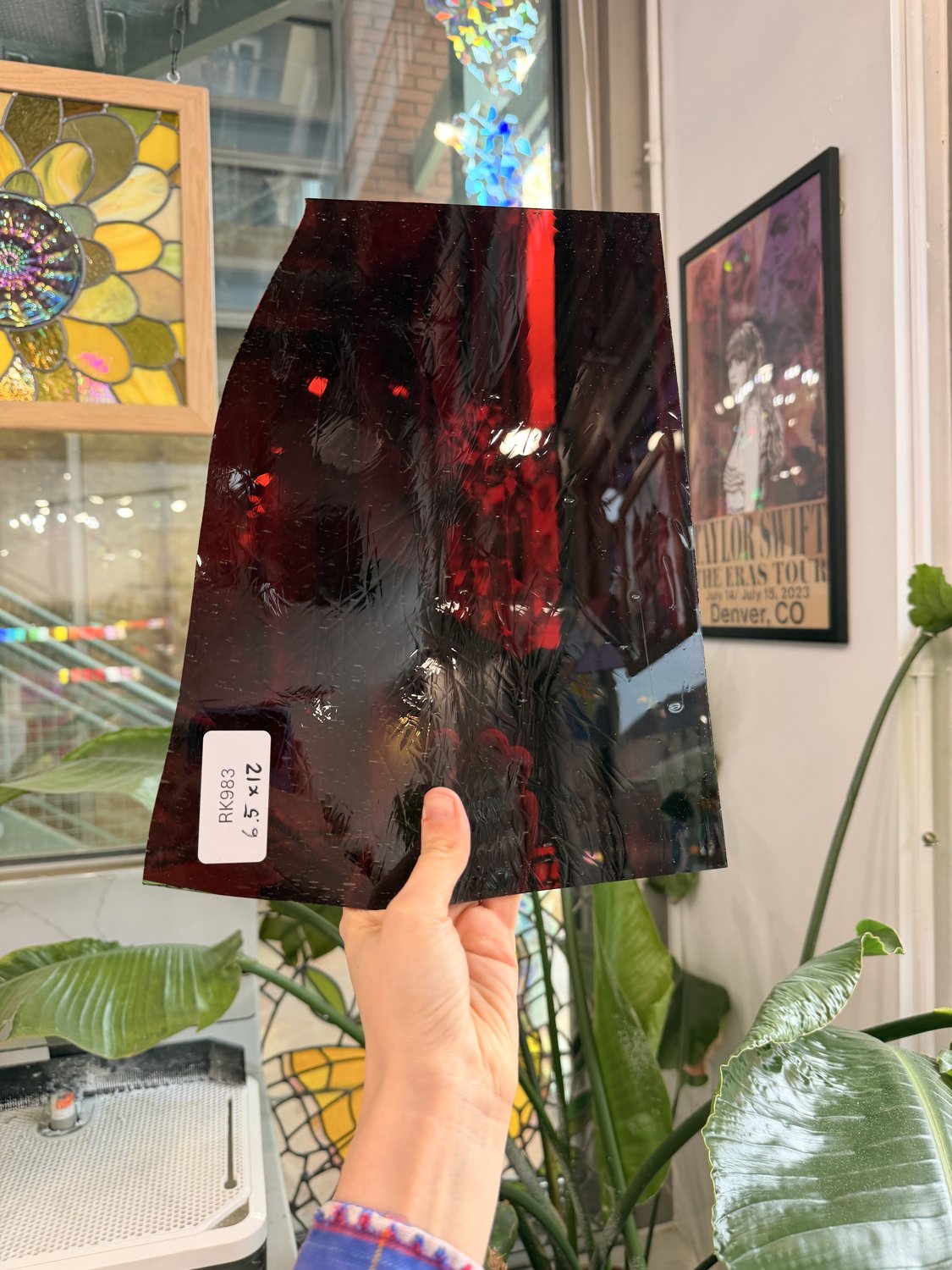 Red Mouth Blown Transparent Lamberts Sheet Glass Flash Glass – RK983