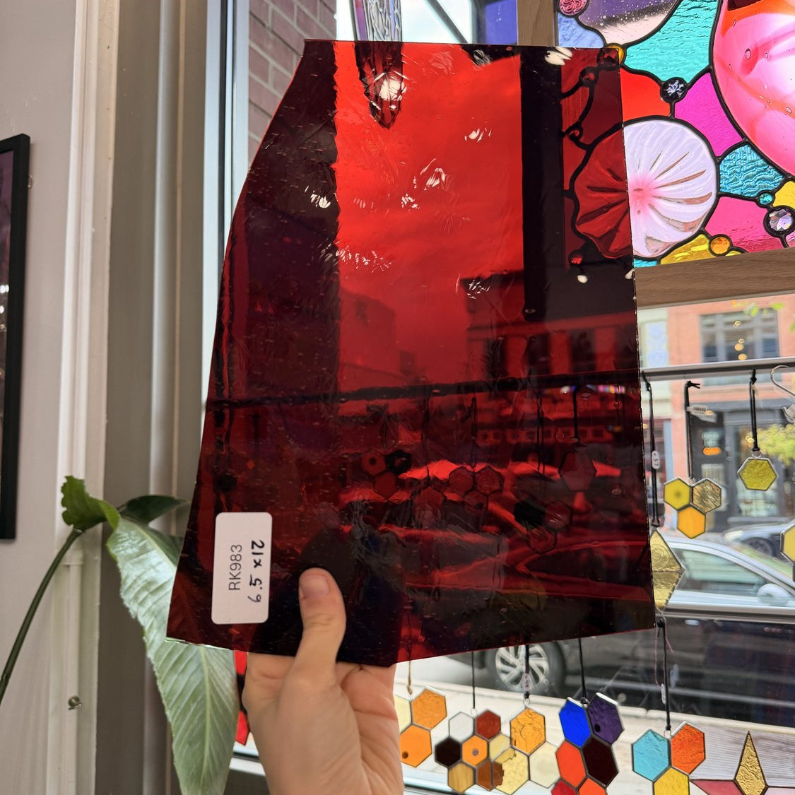 Red Mouth Blown Transparent Lamberts Sheet Glass Flash Glass