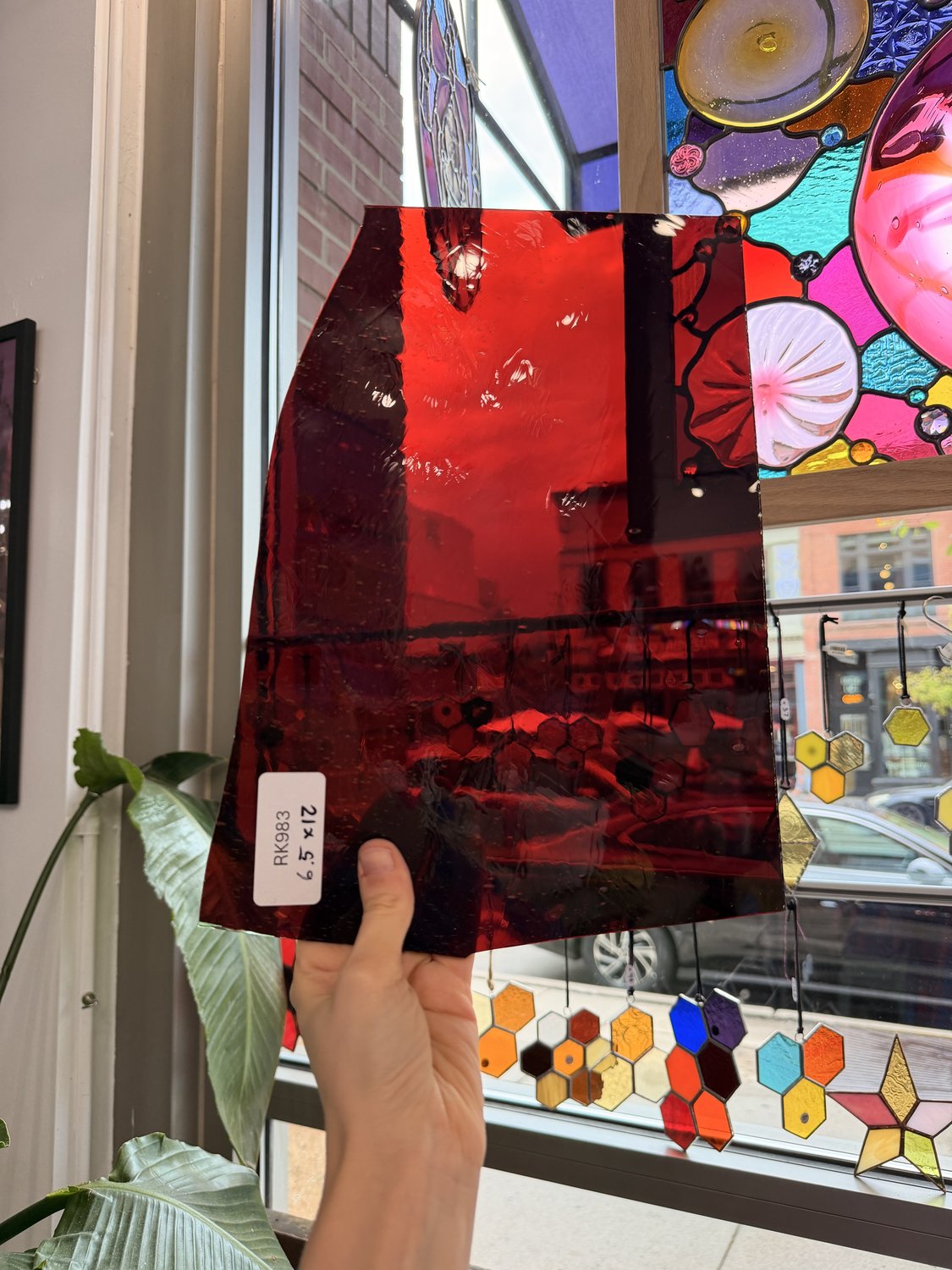 Red Mouth Blown Transparent Lamberts Sheet Glass Flash Glass – RK983