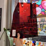 Red Mouth Blown Transparent Lamberts Sheet Glass Flash Glass – RK983