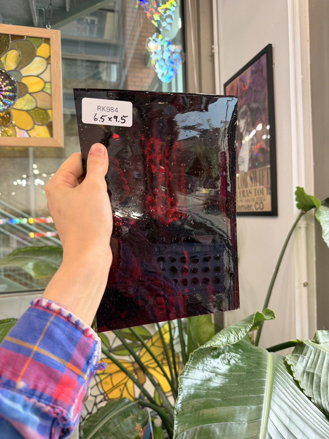 Red Mouth Blown Transparent Lamberts Sheet Glass Flash Glass – RK984