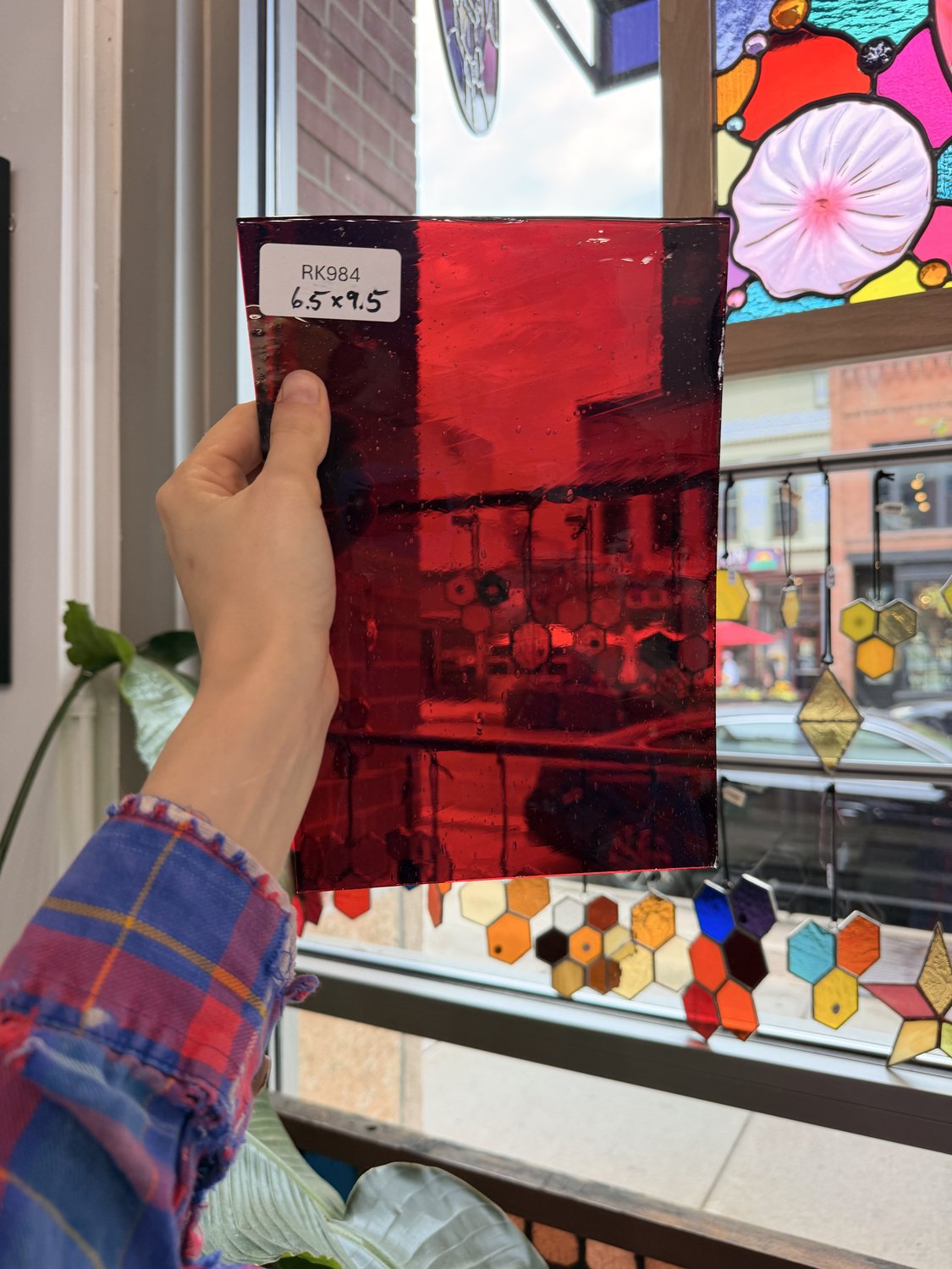 Red Mouth Blown Transparent Lamberts Sheet Glass Flash Glass – RK984