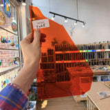 Bright Neon Orange Mouthblown Seedy Sheet Glass