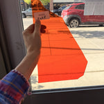 Bright Neon Orange Mouthblown Seedy Sheet Glass