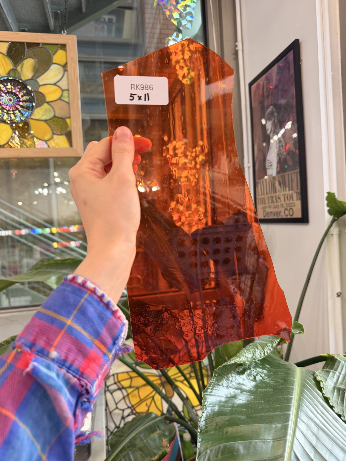 Neon Orange Transparent Mouth Blown Sheet Glass – RK986