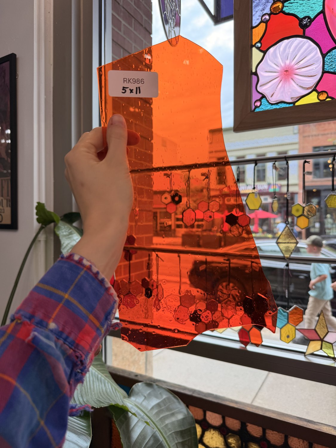 Neon Orange Transparent Mouth Blown Sheet Glass – RK986
