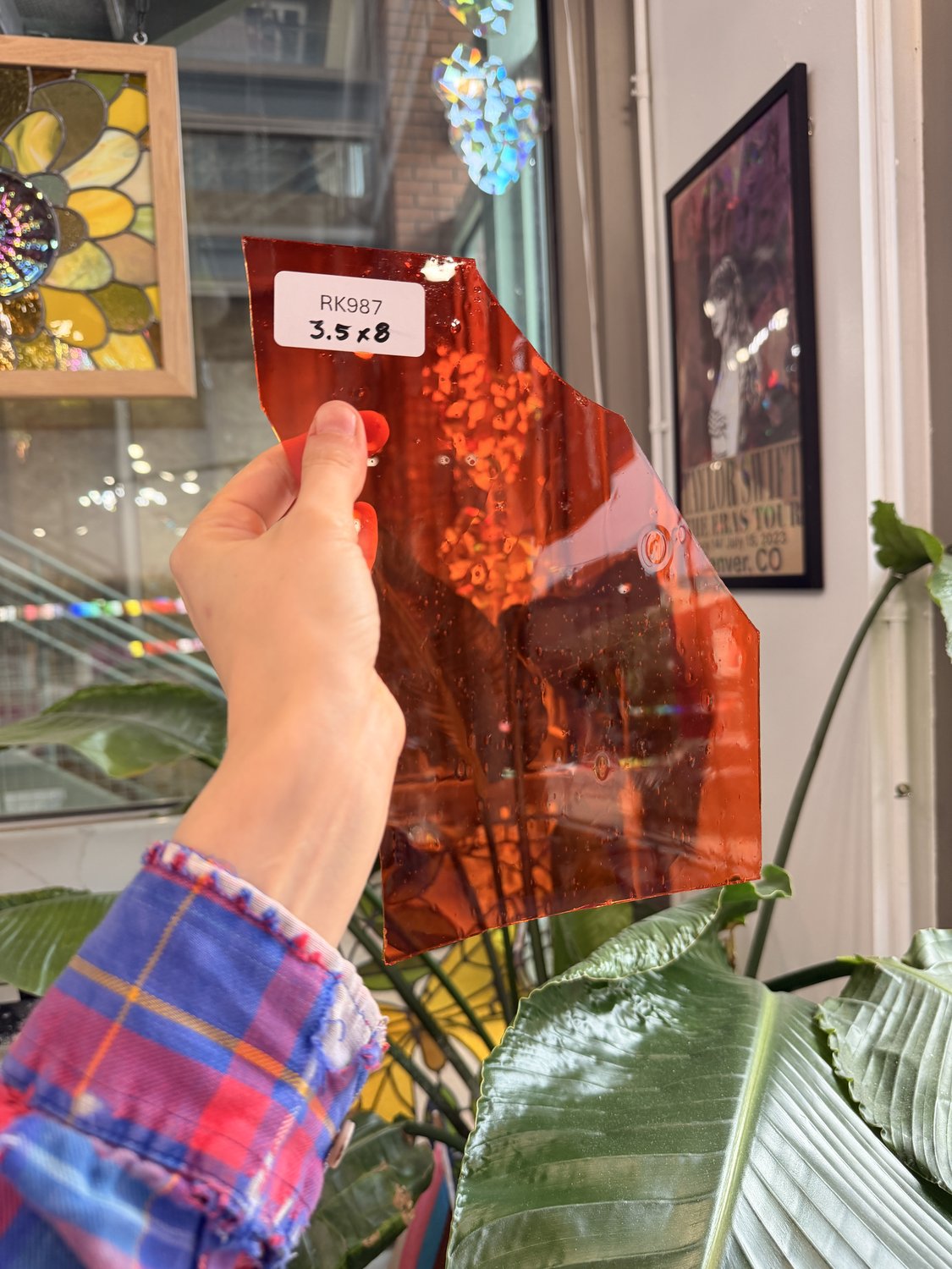 Neon Orange Transparent Mouth Blown Sheet Glass – RK987