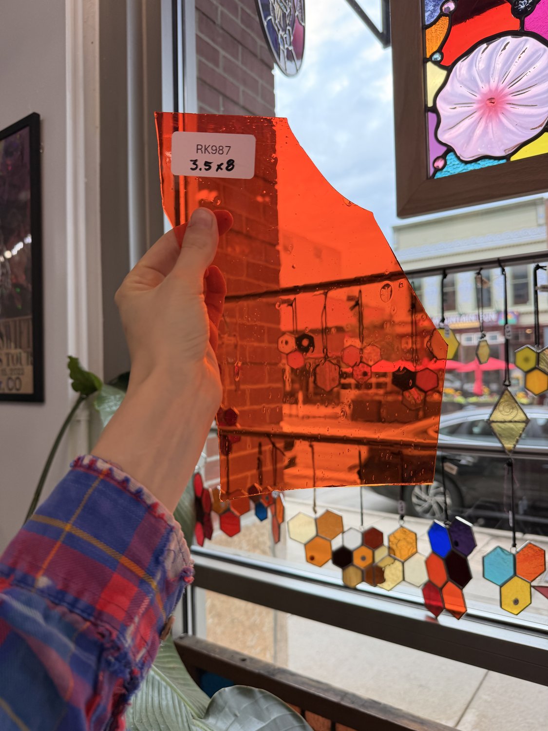 Neon Orange Transparent Mouth Blown Sheet Glass – RK987