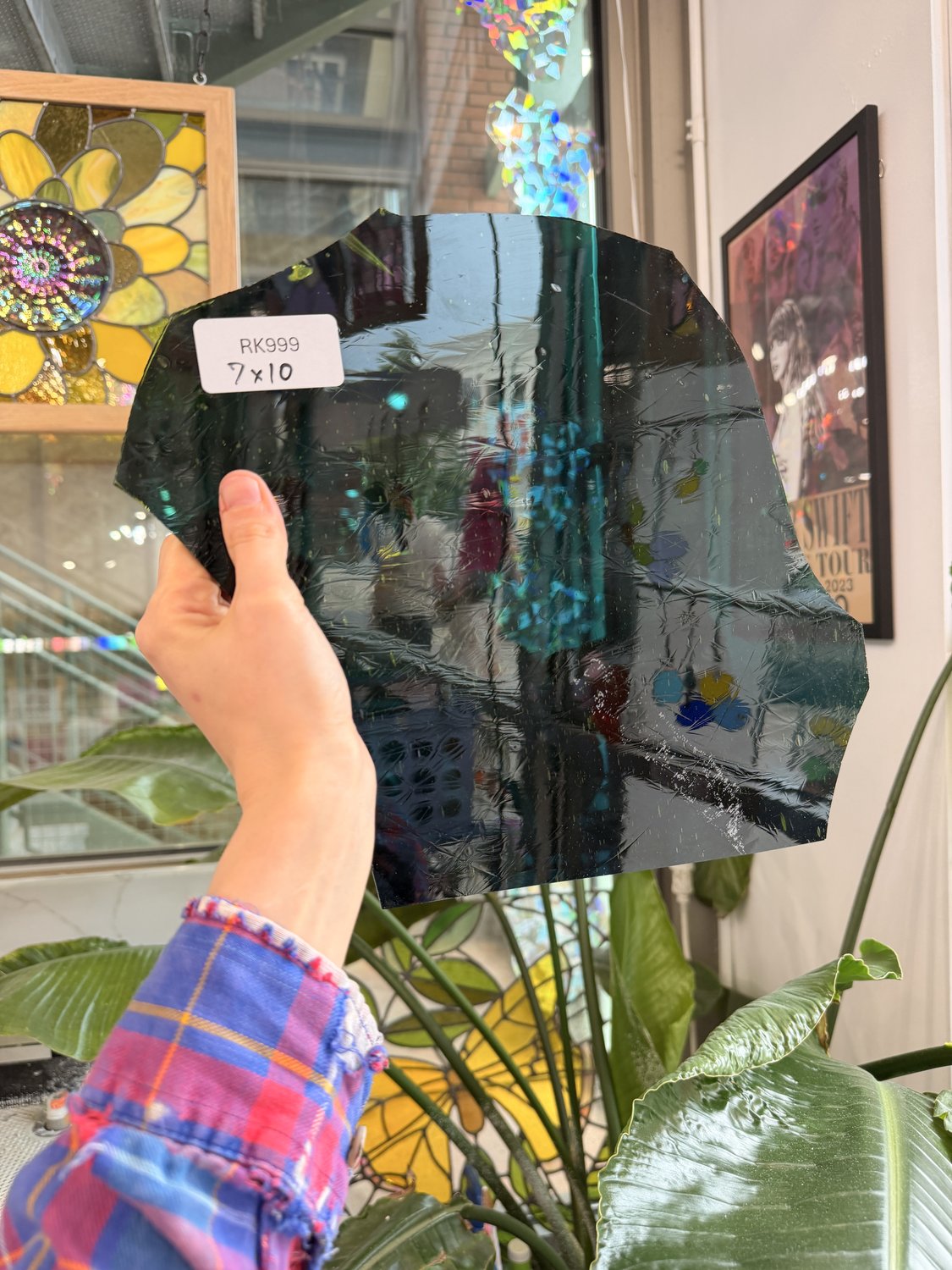 Dark Teal Mouth Blown Transparent Lamberts Sheet Glass