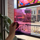 COGW x Lamberts Pink Purple Clear Wispy Mix Sheet Glass Lamberts Glass