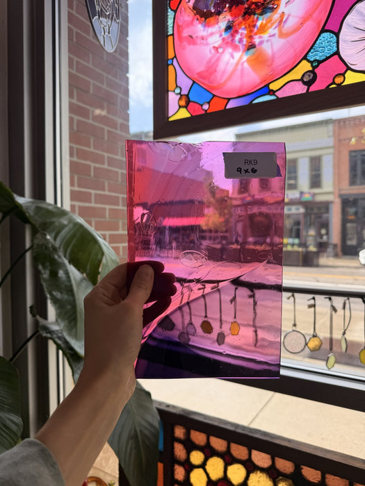 COGW x Lamberts Pink Purple Clear Wispy Mix Sheet Glass Lamberts Glass