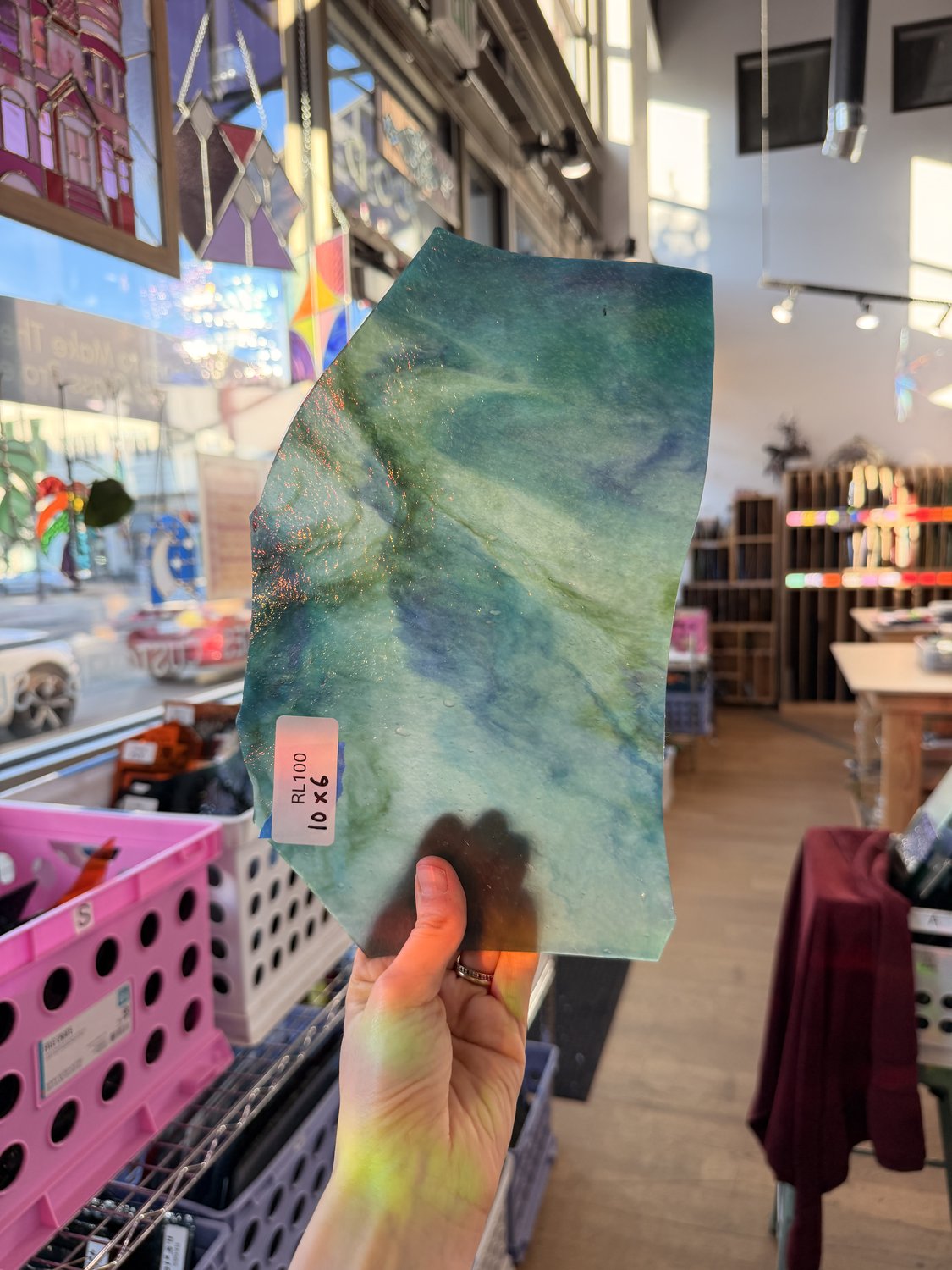 Blue Mixed Stipple Youghiogheny Sheet Glass