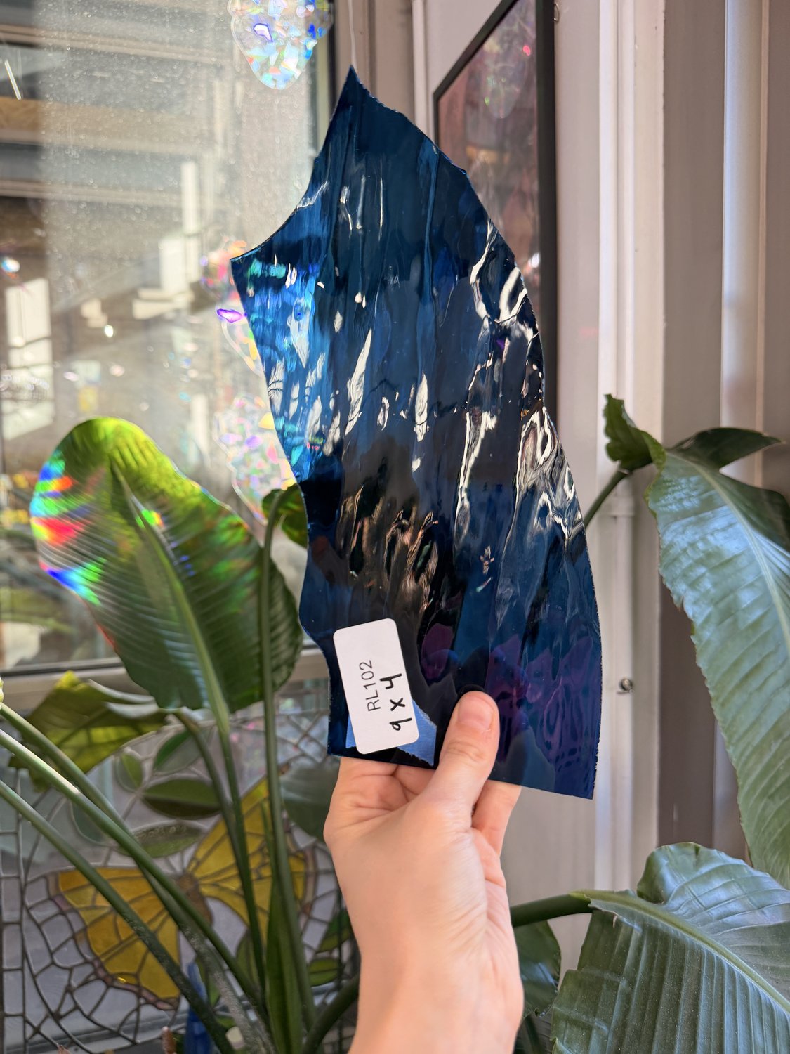 Dark Blue Mixed Waterglass Sheet Glass