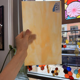 Cream Tan White Wispy Sheet Glass