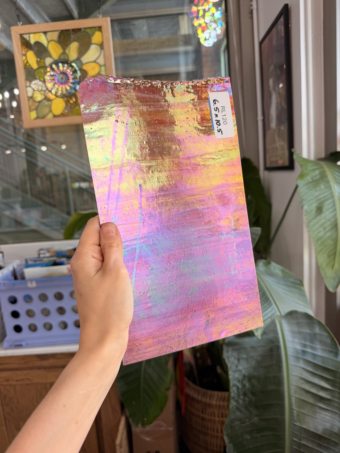 Iridescent Red Orange Opaque Choice Sheet Glass
