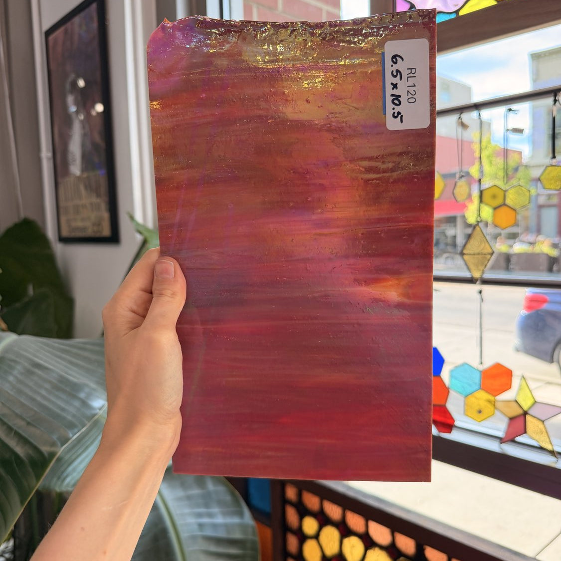 Iridescent Red Orange Opaque Choice Sheet Glass