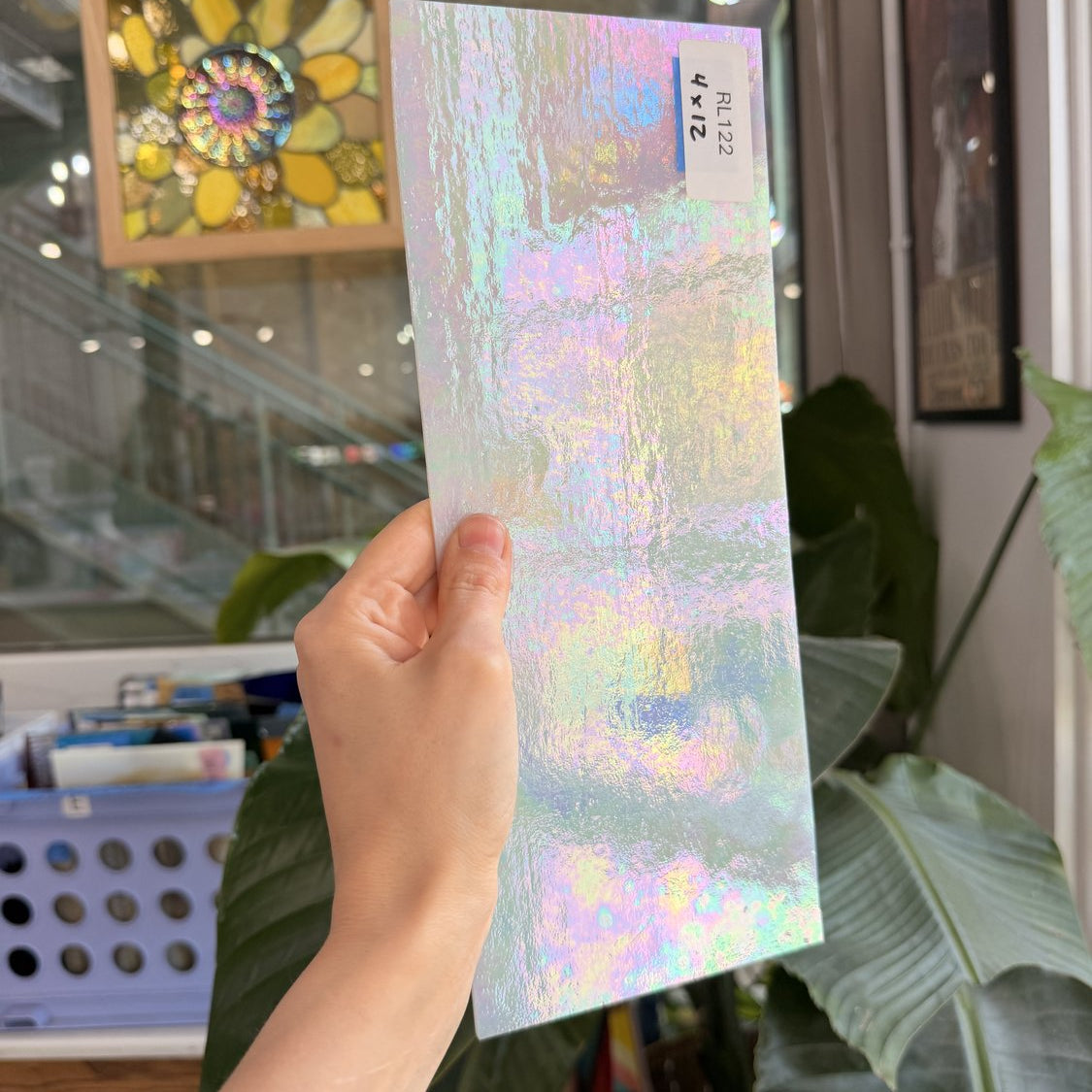 White Opaque Iridescent Wissmach Sheet Glass