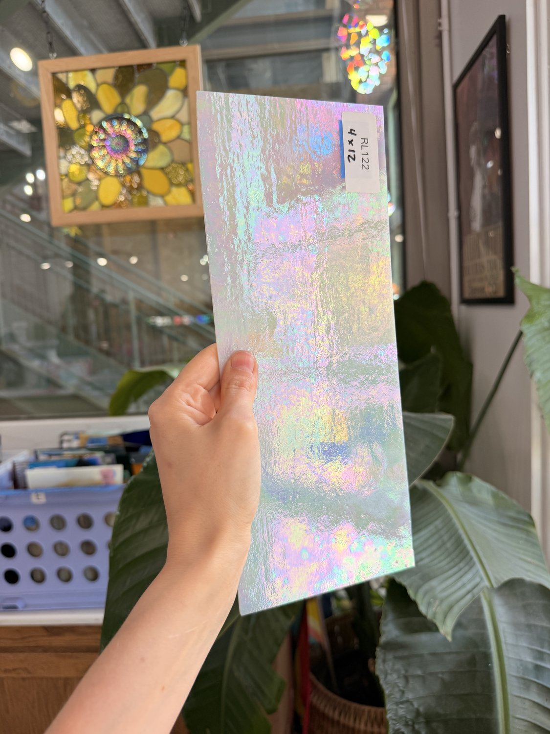 White Opaque Iridescent Wissmach Sheet Glass