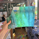 Blue Green Mixed Mottled Bullseye Sheet Glass