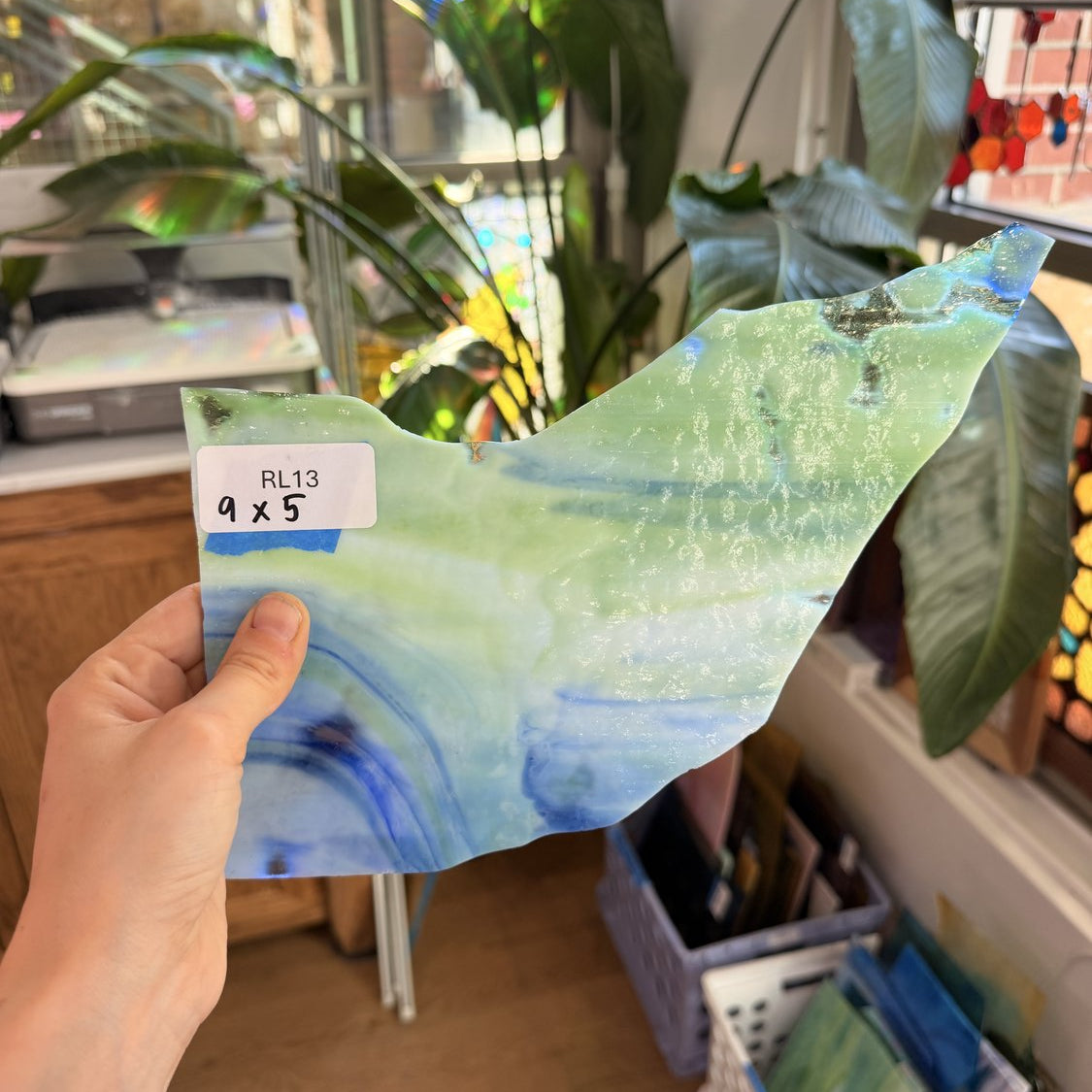 Green Blue Clear Mottled Oceanana Sheet Glass