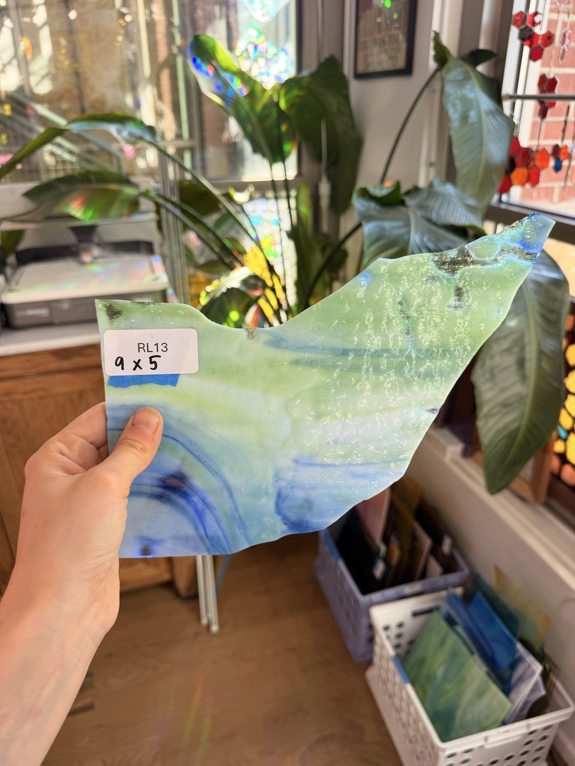 Green Blue Clear Mottled Oceanana Sheet Glass