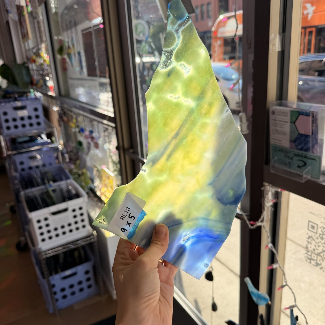 Green Blue Clear Mottled Oceanana Sheet Glass