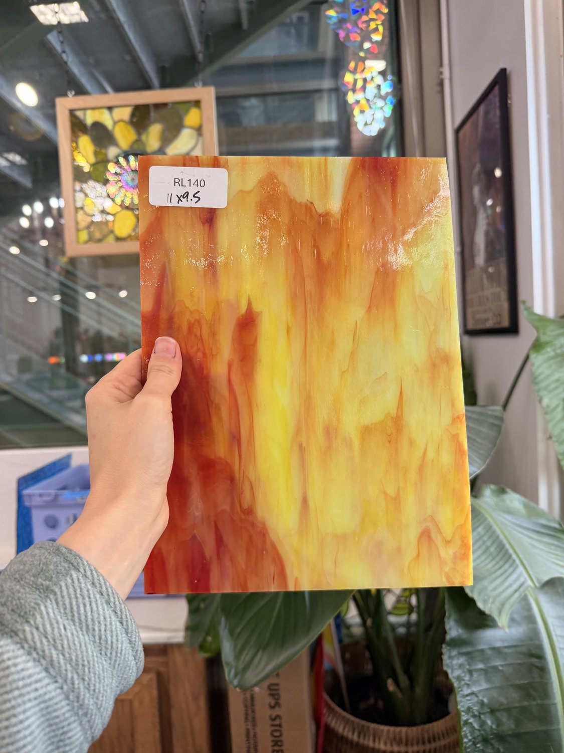 Yellow Red Mixed Wispy Discontinued Kokomo Sheet Glass – RL140