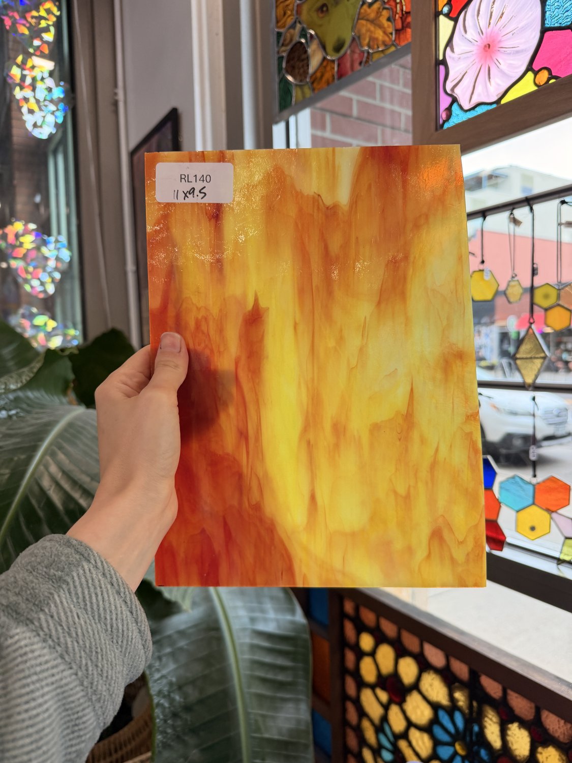 Yellow Red Mixed Wispy Discontinued Kokomo Sheet Glass – RL140
