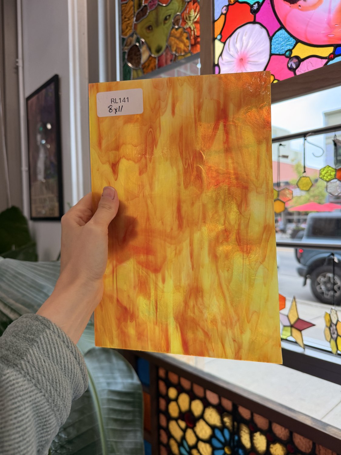 Yellow Red Mixed Wispy Discontinued Kokomo Sheet Glass – RL141