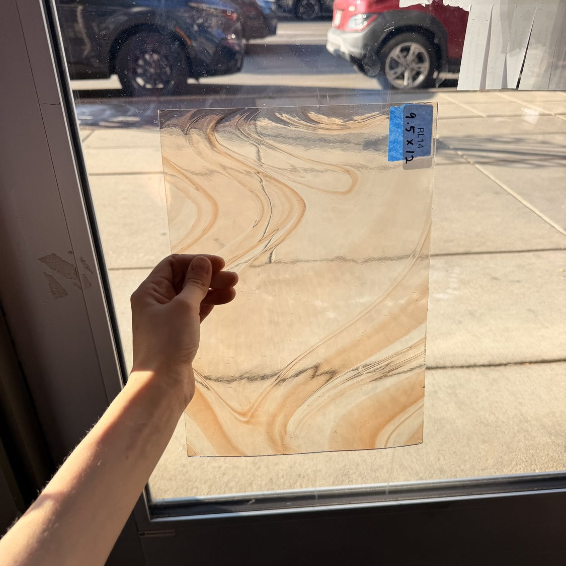 Vintage Spectrum Cinnamon and Clear Baroque Sheet Glass
