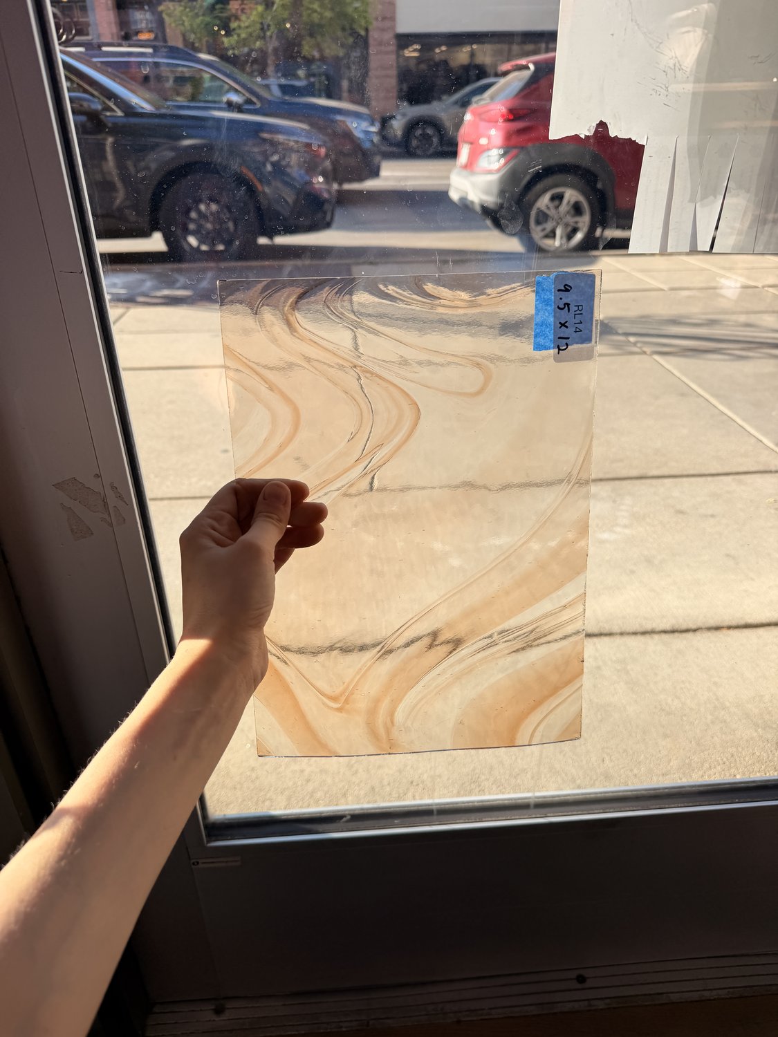 Vintage Spectrum Cinnamon and Clear Baroque Sheet Glass