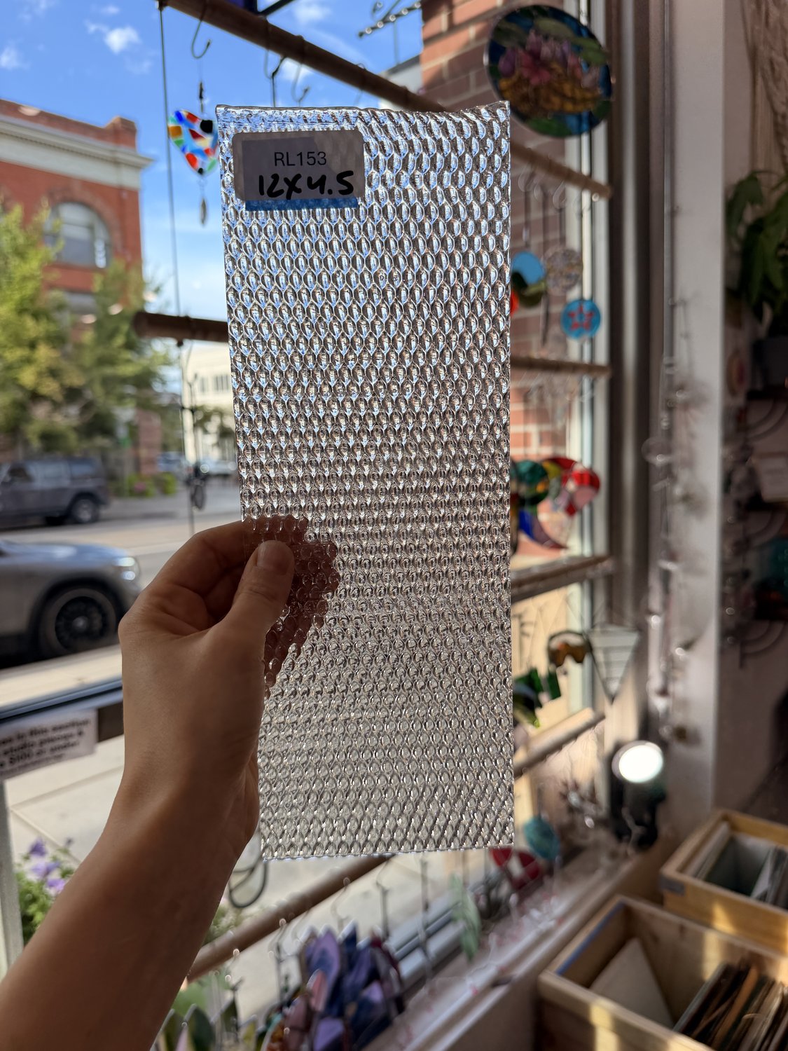 Clear Radium Ripple Texture Sheet Glass Fusible 90 COE (UBY 57 00 96)