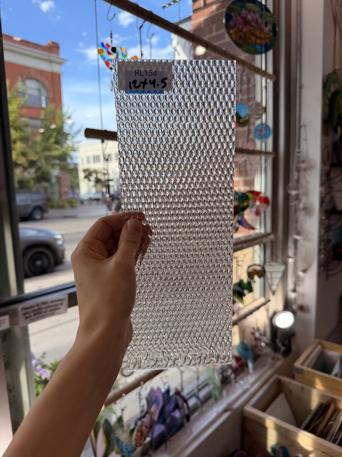 Clear Radium Ripple Texture Sheet Glass Fusible 90 COE (UBY 57 00 96)