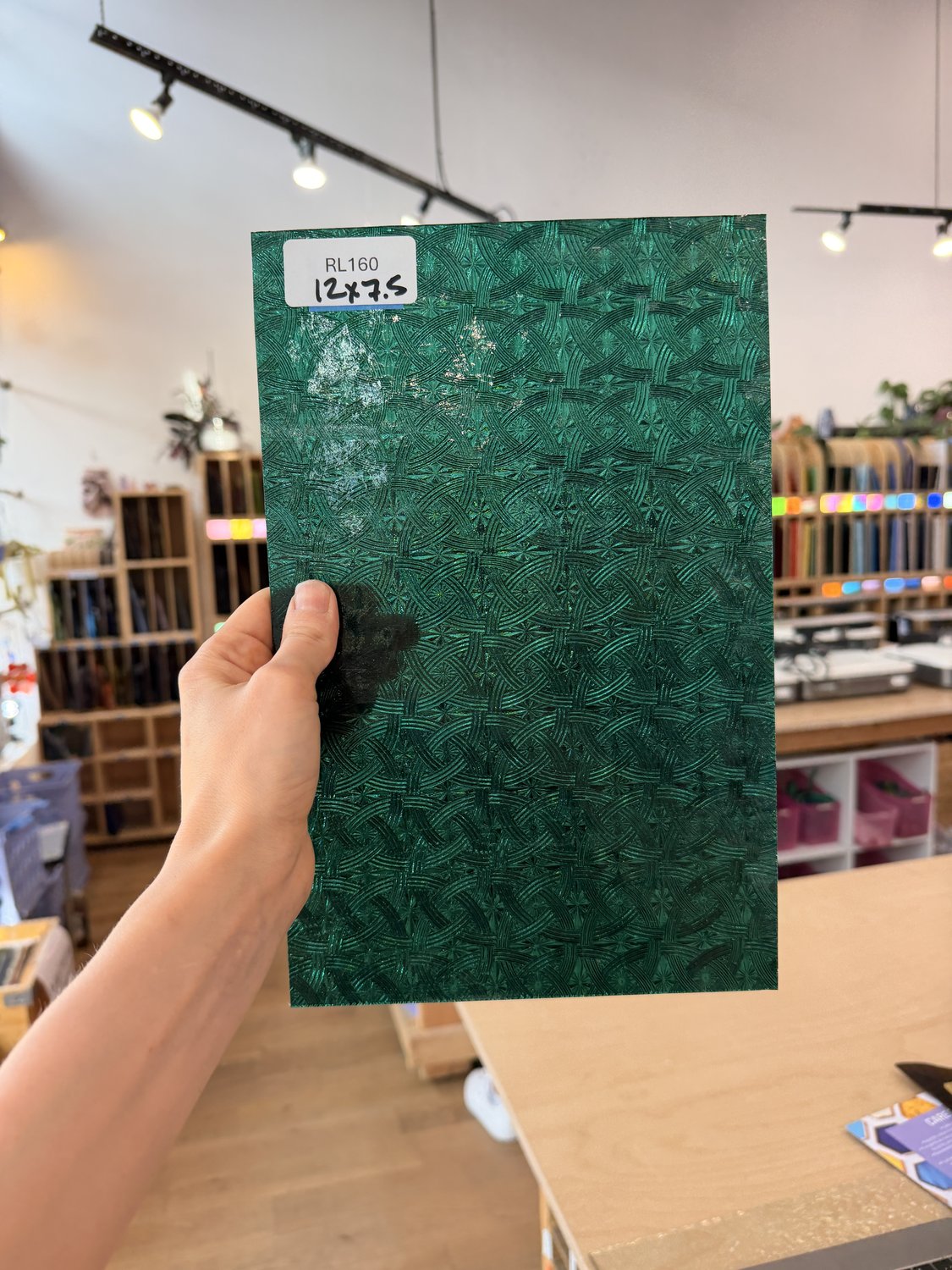 Teal Transparent Textured Celtic Kokomo Sheet Glass