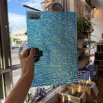 Iridescent Transparent Peacock Blue Tight Ripple Kokomo Sheet Glass