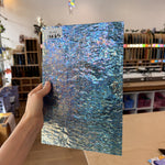 Iridescent Transparent Peacock Blue Tight Ripple Kokomo Sheet Glass