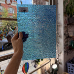 Iridescent Transparent Peacock Blue Tight Ripple Kokomo Sheet Glass