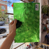 Medium Transparent Christmas Green Rondalite Kokomo Sheet Glass