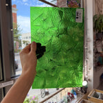 Medium Transparent Christmas Green Rondalite Kokomo Sheet Glass