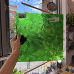 Medium Transparent Christmas Green Rondalite Kokomo Sheet Glass
