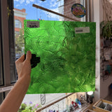 Medium Transparent Christmas Green Rondalite Kokomo Sheet Glass